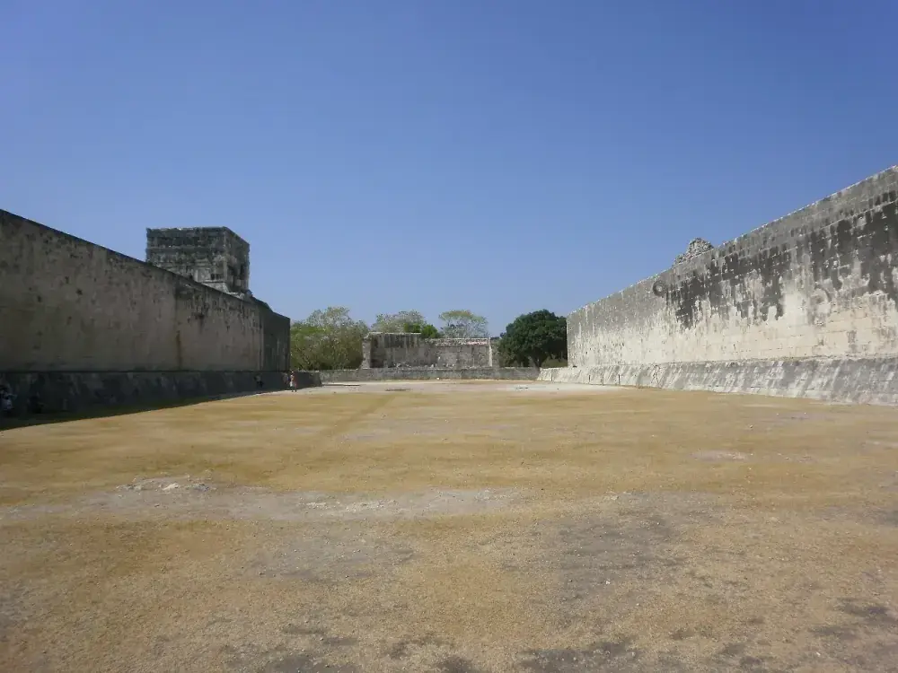 Great Ball Court at Chichen Itza ruins in Mexico
