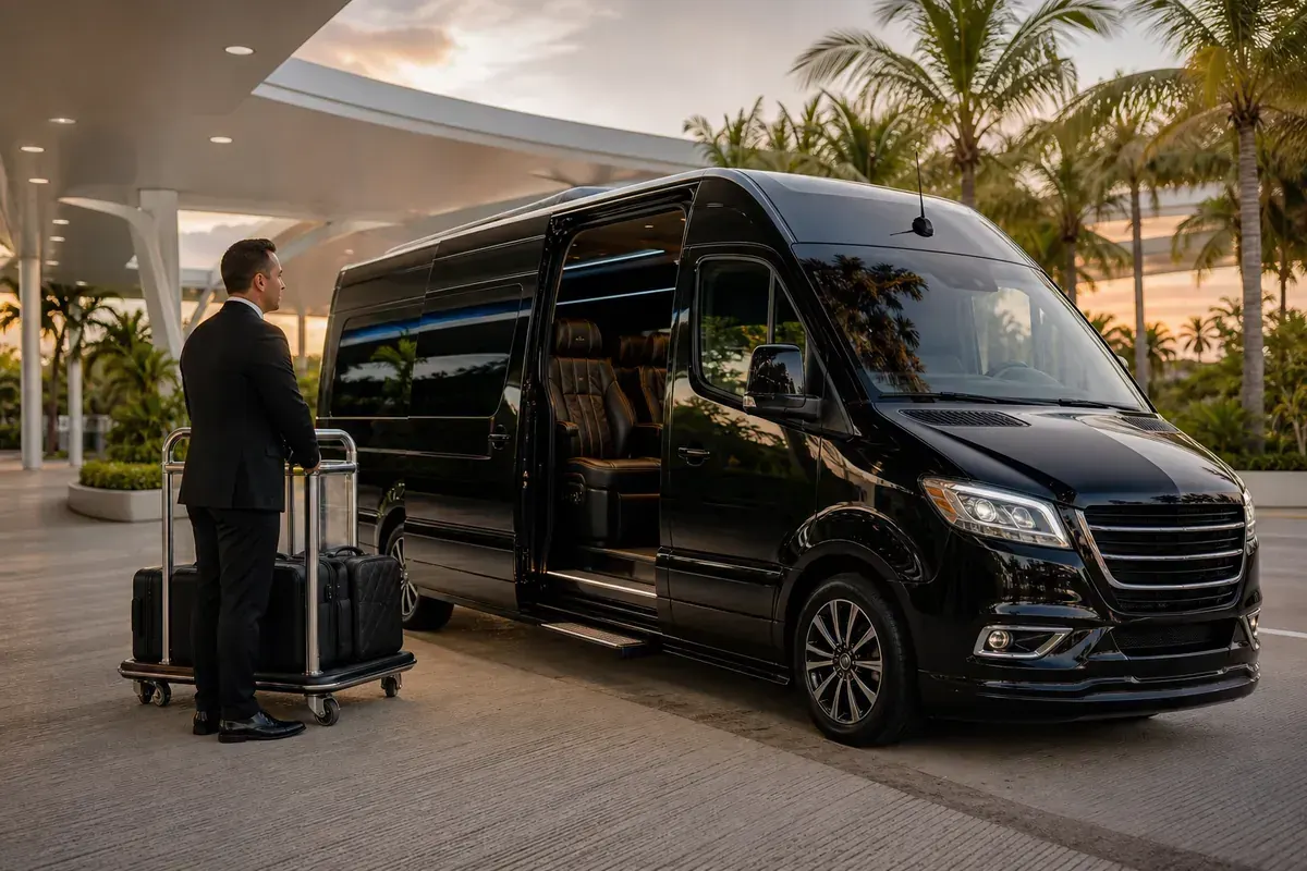 Private transfer van on the 180D toll highway from Cancun Airport to Mérida