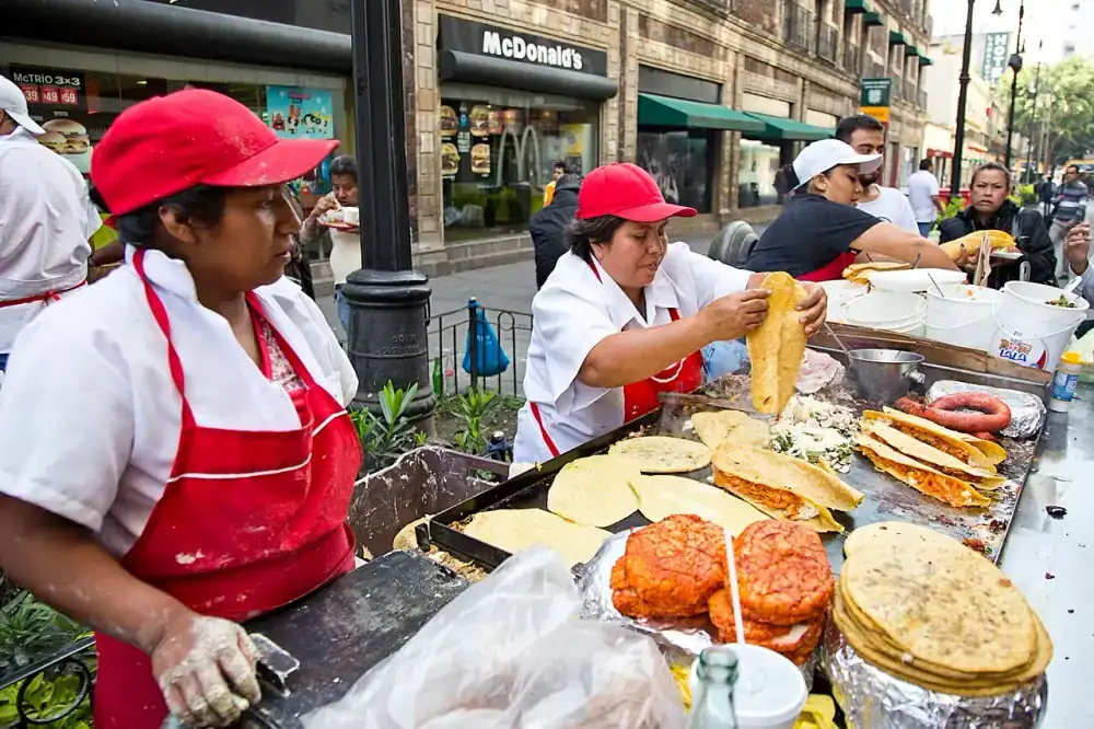 Authentic Yucatecan street food tacos in Cancun