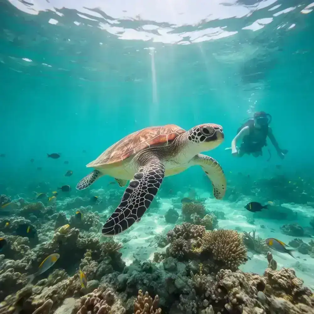 Helmet Diving Cancun — No Swimming Required Helmet diving in Cancun — walking on the Caribbean sea floor with tropical fish and coral reef